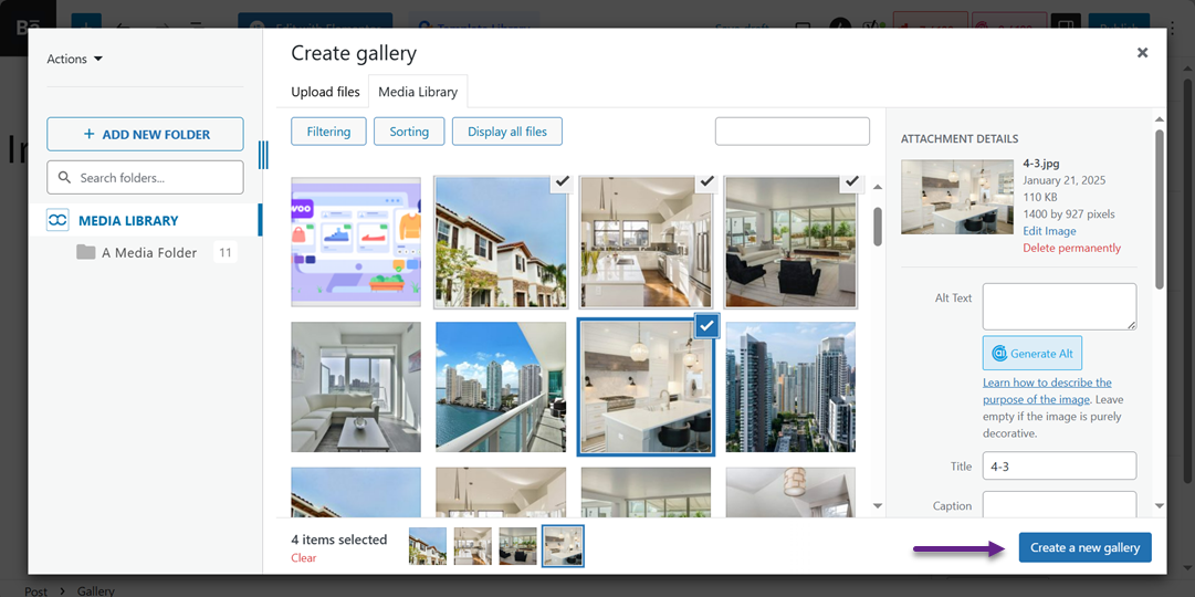 اختيار الصور - كيفية إنشاء معرض صور في ووردبريس (خطوة بخطوة)
