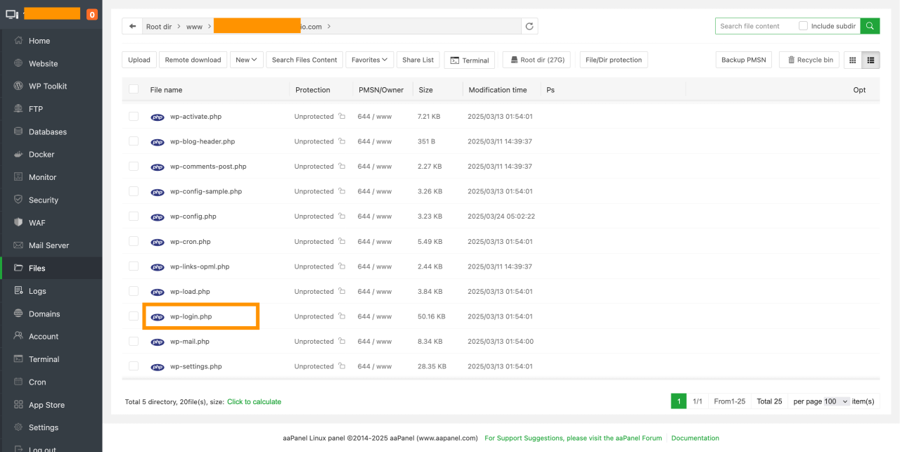 تعديل wp-config.php