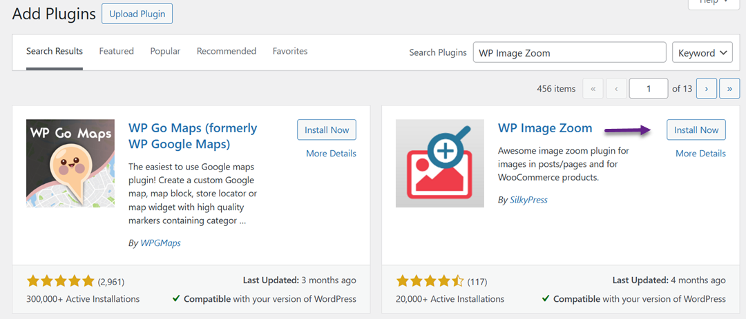 التثبيت - كيفية إضافة تكبير للصور في ووردبريس 