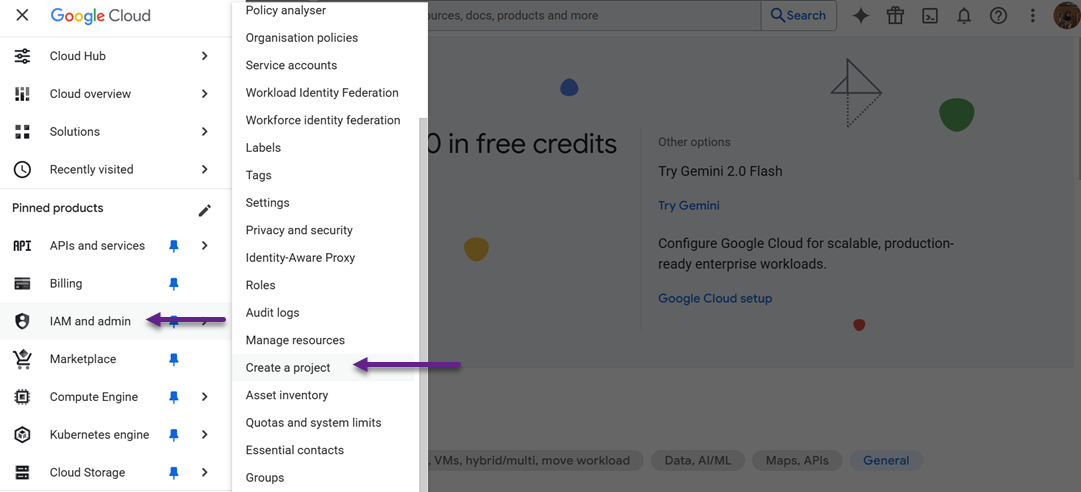 प्रोजेक्ट बनाएँ - वर्डप्रेस गूगल क्लाउड स्टोरेज - अपना मीडिया कैसे ऑफलोड करें