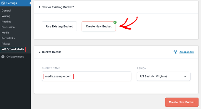 नया बकेट बनाएँ - वर्डप्रेस गूगल क्लाउड स्टोरेज - अपना मीडिया कैसे ऑफलोड करें