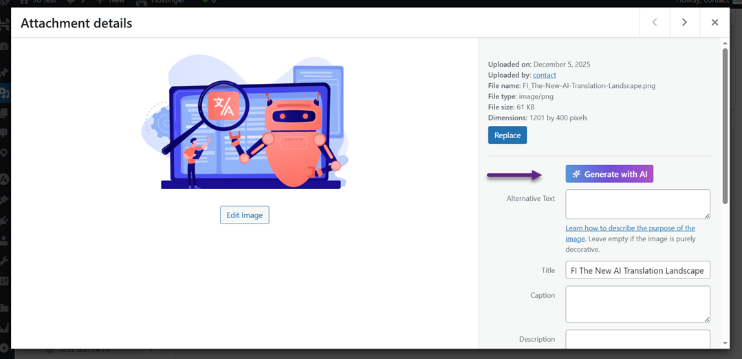Click Generateive mit KI – So generieren Sie automatisch Bild-Alt-Texte und Titel mit den KI-Tools von WP Media Folder