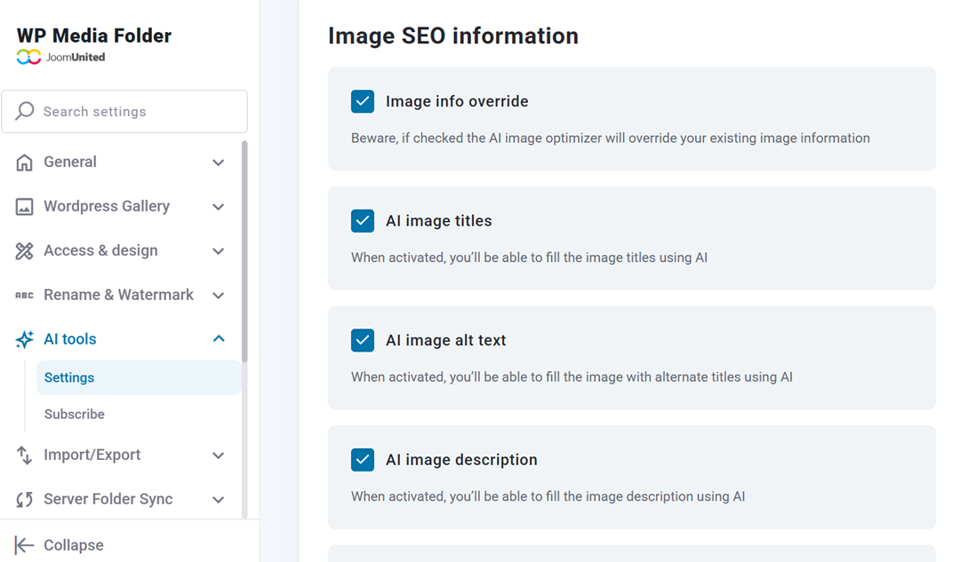 Metadatos: Cómo optimizar masivamente los metadatos de imágenes existentes con WP Media Folder AI