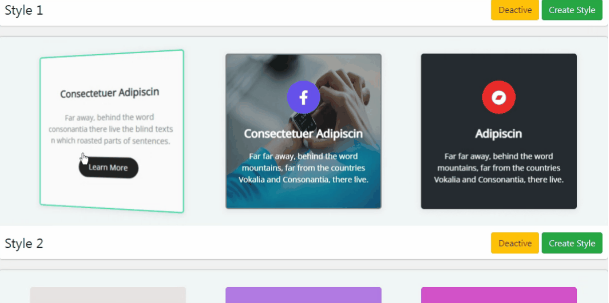 Flipbox Animation Style