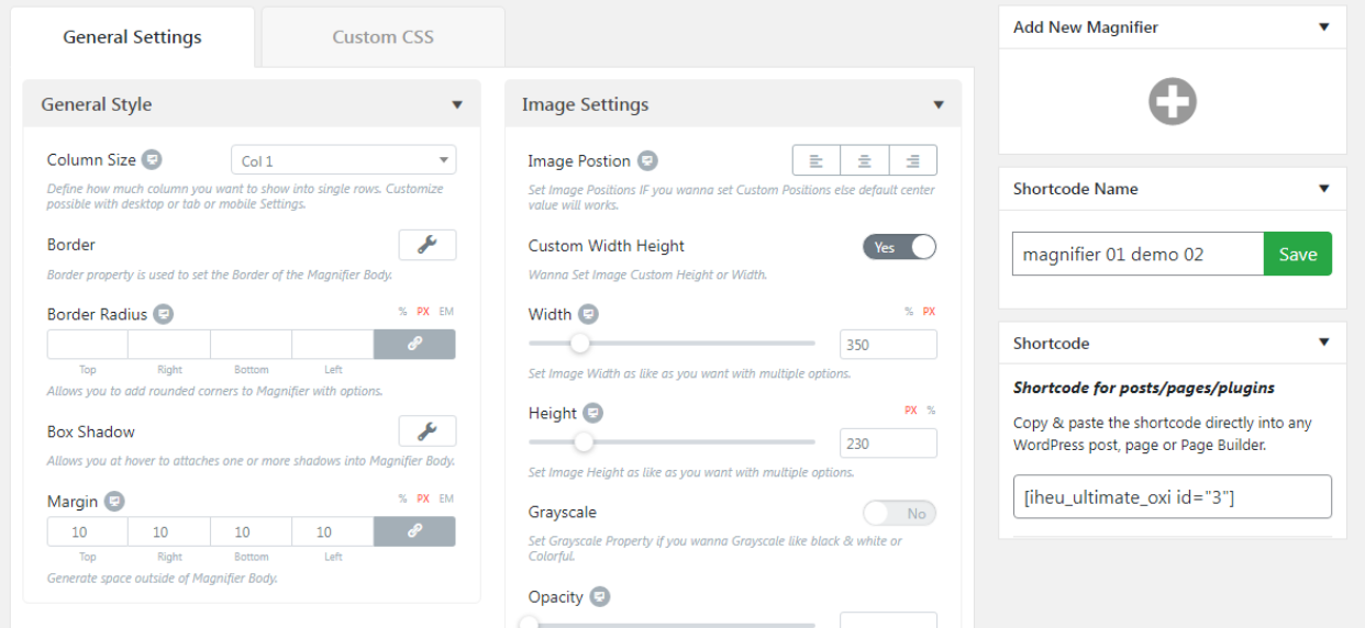 Hover Effects Customize Settings
