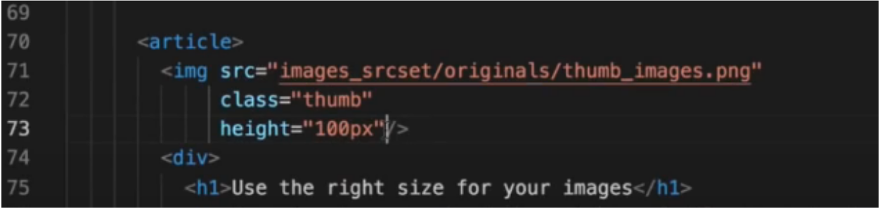 Implement responsive images using the srcset attribute