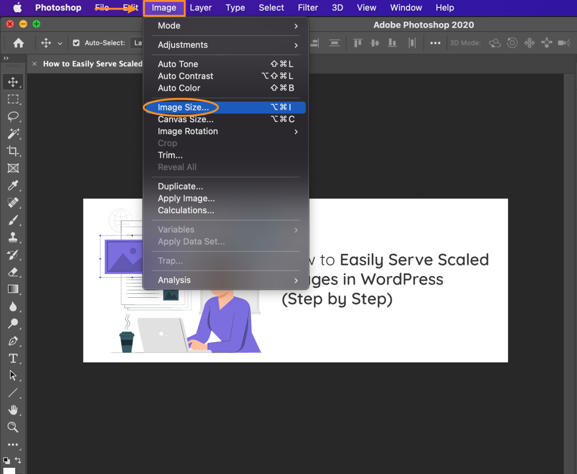 Resize images in Photoshop
