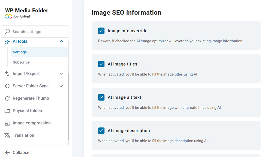 元数据 - AI工具 - 如何批量处理现有的媒体库与 WP Media Folder AI（无需手动操作）