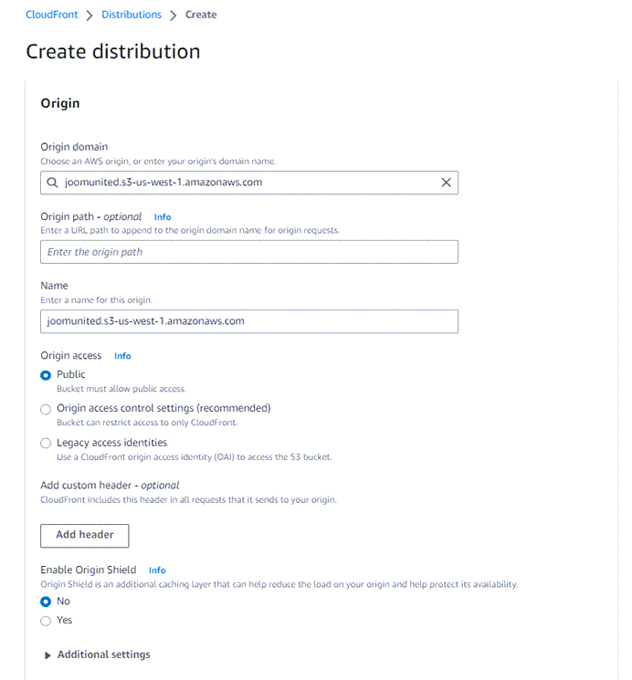 Crear distribución - Cómo conectar Amazon S3 Buckets a WP Media Folder para un almacenamiento en la nube optimizado