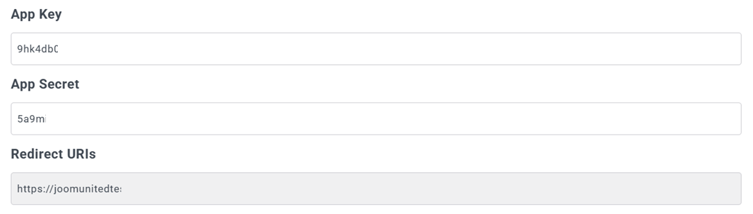 Insert App Key and App Secret - How to Synchronize your Dropbox Media with the WordPress Media Library
