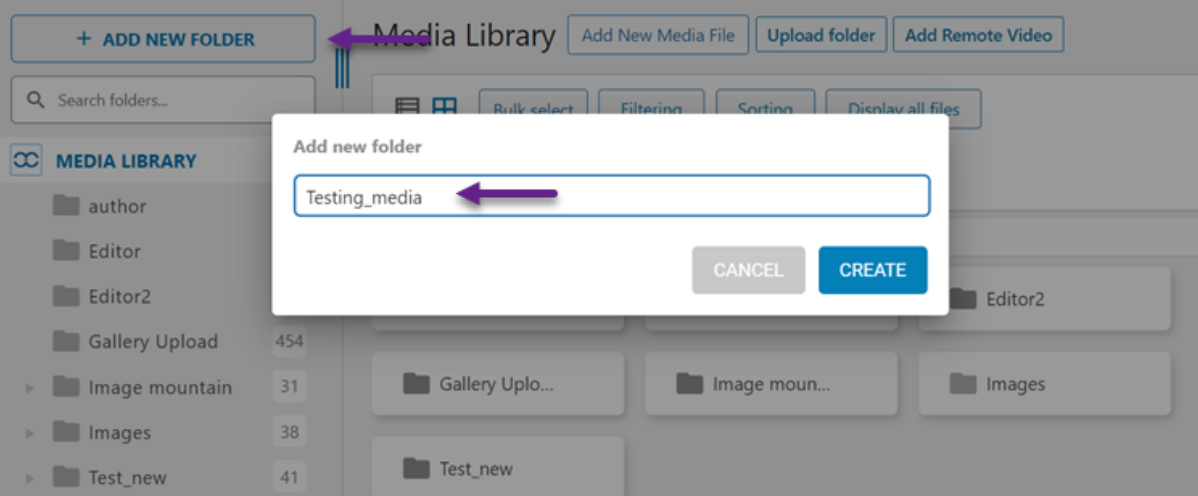 Create New Media Folder
