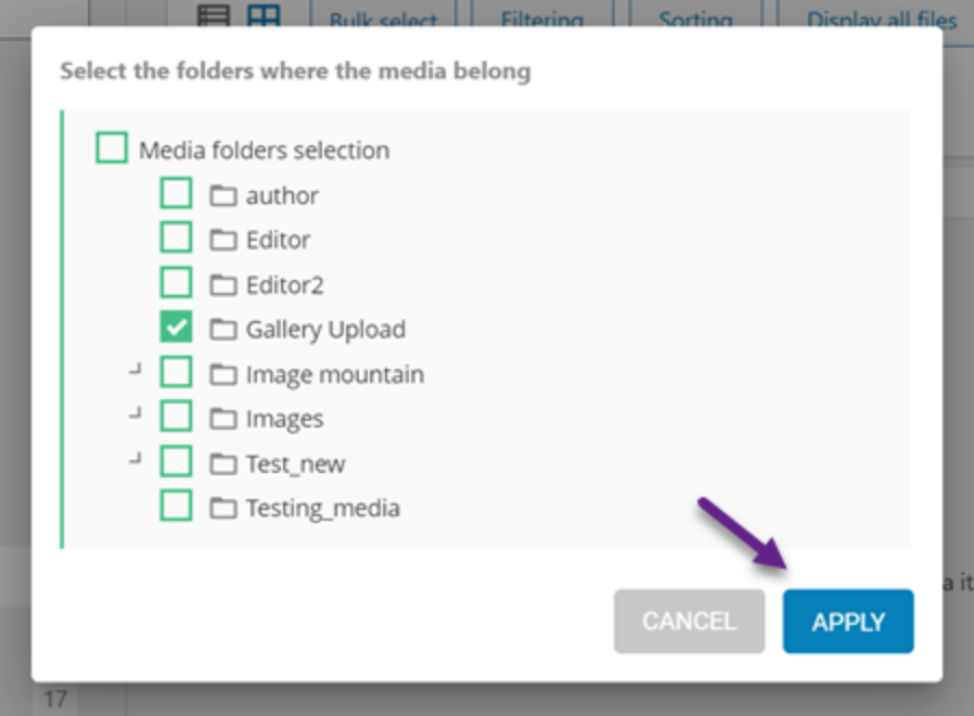 Select Destination Folder Apply WP Media Folder