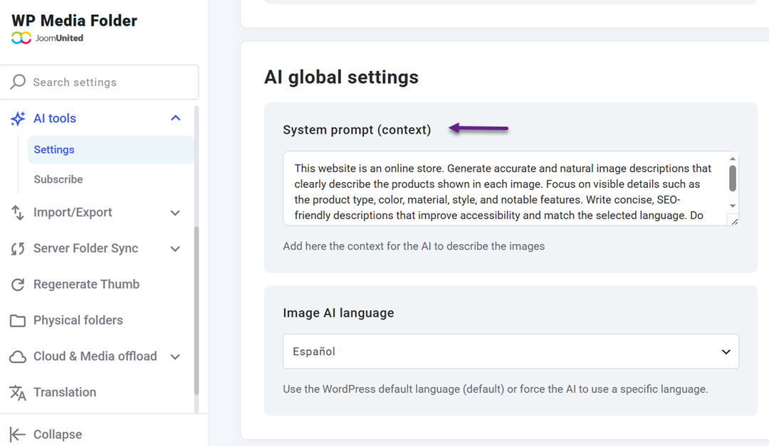 How to Set Up WP Media Folder AI for Multilingual Image Descriptions (for Multilanguage Sites)