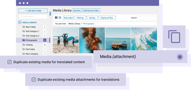 Medios duplicados de WPML para la traducción