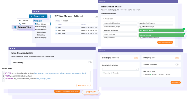 Esegui query personalizzate sul database