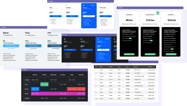 Temas y colores para las tablas de Joomla