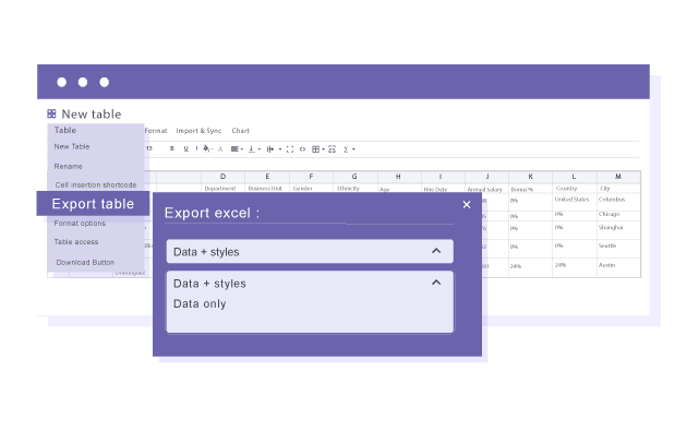 Exporter le tableau WordPress vers Google Sheets