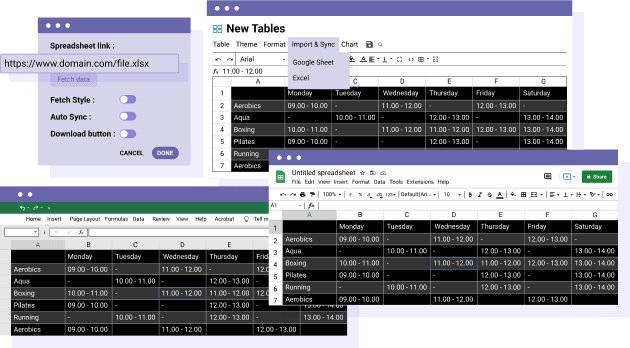 Ekspor Impor dan sinkronisasi Google Spreadsheet