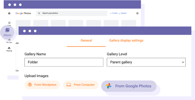 Module complémentaire Galerie de dossiers multimédias et Google Photos