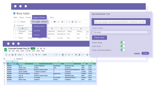 Laad een op Google Spreadsheets gebaseerde tabel in WPBakery