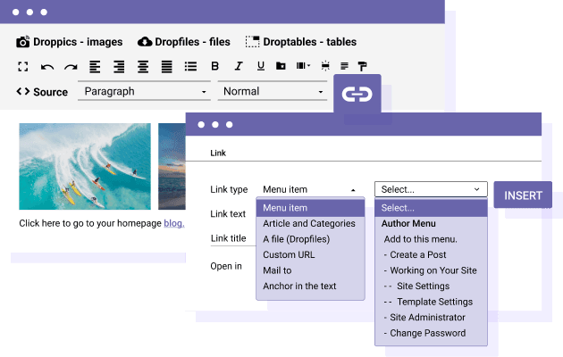 Länkredigerare: Länk till något Joomla-innehåll med ett klick