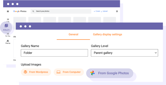 Addon Galerie složek médií a Fotky Google