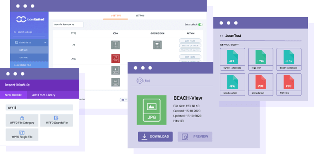 File download icon builder and themes in DIVI