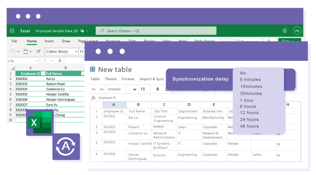 Automatic Office 365 Excel synchronization