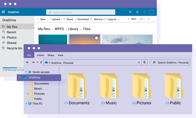 A WordPress folder = a OneDrive folder