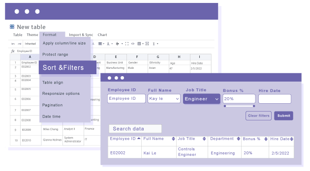 Pesquise e filtre os dados da tabela do WordPress