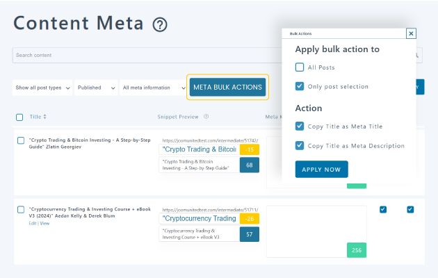 Elementor 메타 정보 일괄 편집