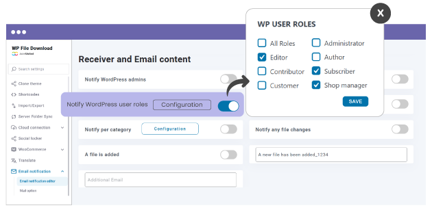 Get email notification on file edition
