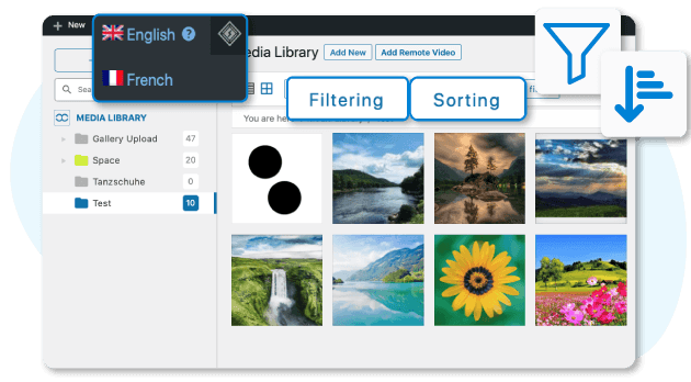 Filter and sort your WPML translated media