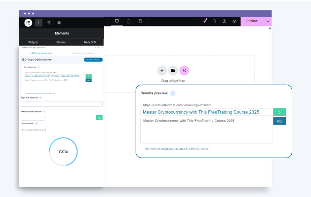 Elementor 페이지 제목 및 메타 설명 편집