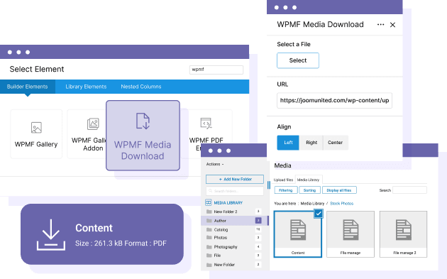 The download media button for Avada Builder