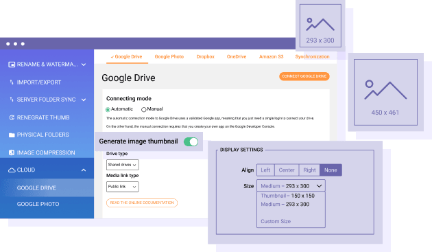 Générer et déplacer des miniatures multimédias vers Google Drive