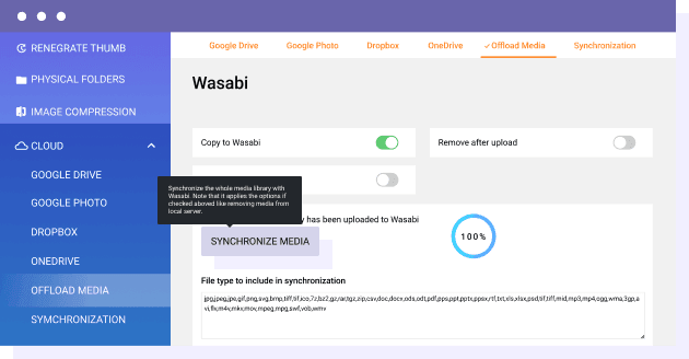 How does the Wasabi offload connection works?
