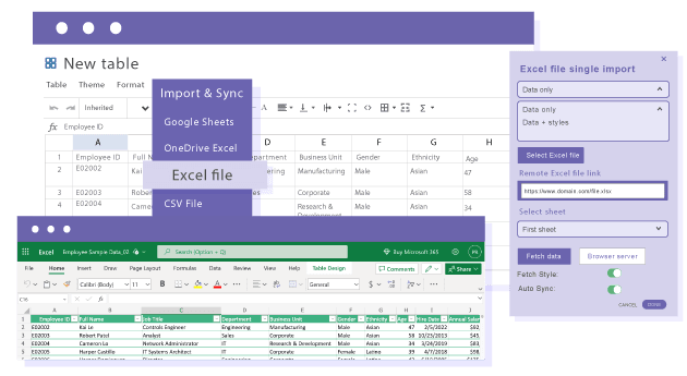 WPBakery&#39;ye Excel tabanlı tablo ekle