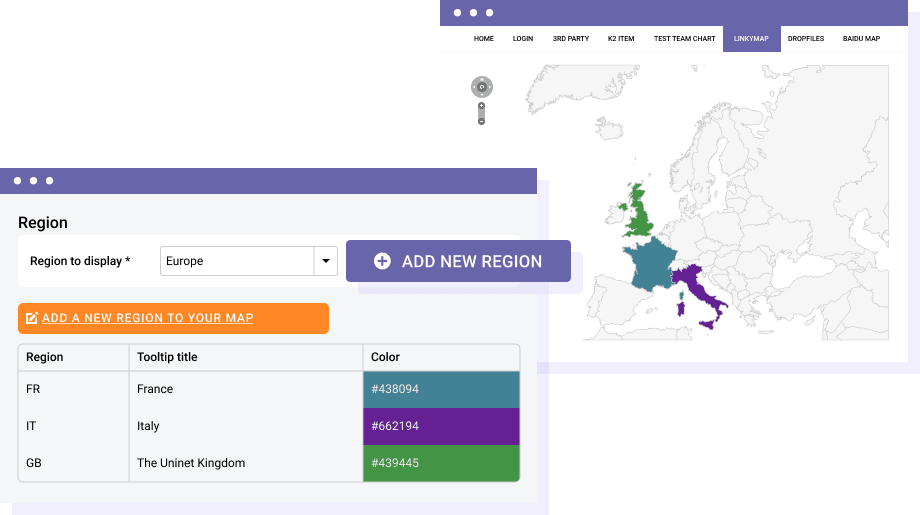 Vector Maps with Regions