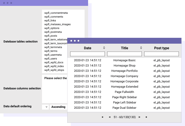 Joomla-tabeller från databasen
