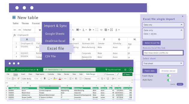 WPBakery&#39;ye Excel tabanlı tablo ekle