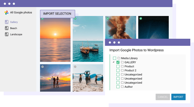 Impor pilihan Foto Google di folder media WordPress