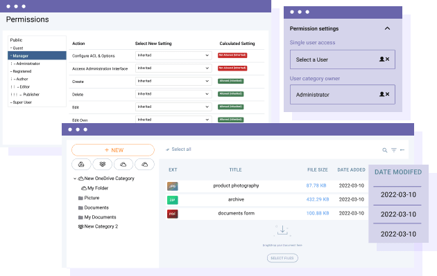 Unduhan file dan izin akses Joomla