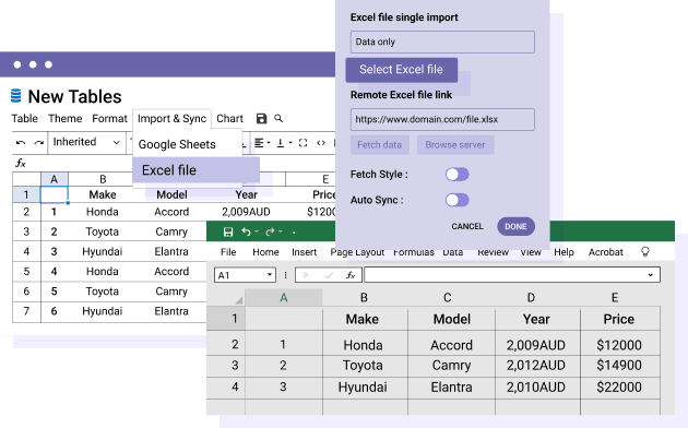 Importez et modifiez le contenu du tableau Excel à partir de WordPress