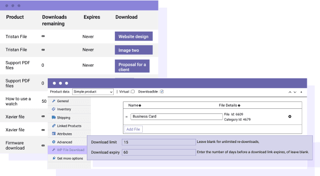 WooCommerce Integration: Download Count and Date Limit