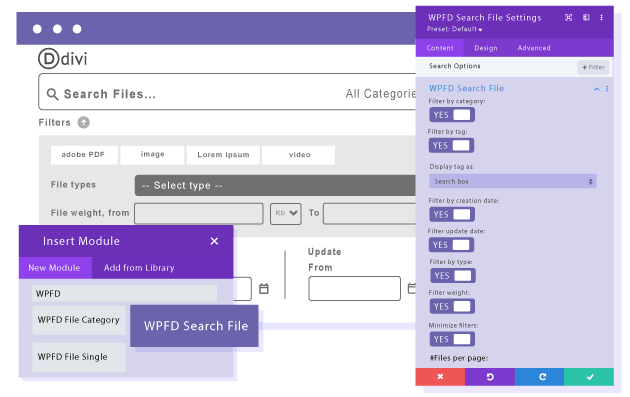 在 WordPress 页面构建器中加载文件搜索引擎