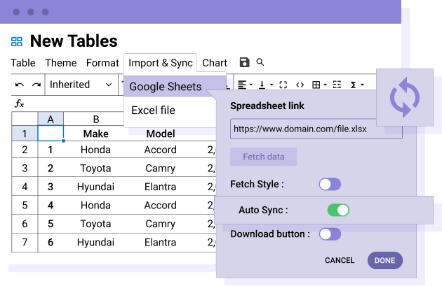 Automatic Excel synchronization