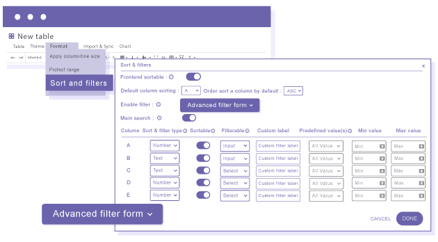 Implementer et filtersystem for alle dine tabeldata