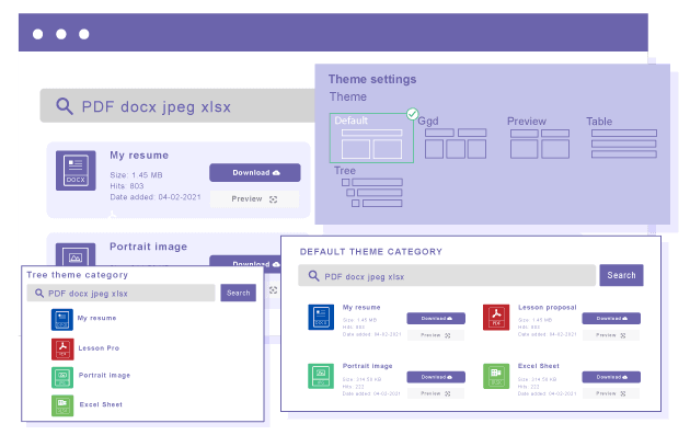 Personalize o design dos resultados da pesquisa com temas