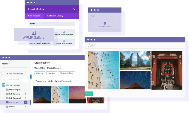 Manage media with folders in DIVI image modules